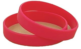 Hrlace 10 Stück Silikonarmband Einfarbig Leere Silikon Armbänder Silikon Elastische Armbänder Gummi Armband Wasserdicht für Sport, Geschenk, Festival, Party für Kinder und Erwachsene Rot