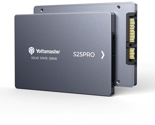 Yottamaster S25PRO 2TB SATA SSD 2,5-Zoll SSD SATA III 6 Gbit/s Interne Solid State Drive mit bis zu 500 MB/s, Upgrade für Laptop und PC-Desktop-SSD für IT-Profis, Büronutzer, Kreative