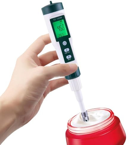 Misuratore di pH per alimenti, tester di pH per alimenti | Tester pH digitale ad alta precisione | Tester pH 'acqua, tester portatile del pH 'acquario per lievito naturale, campioni solidi, carne, con