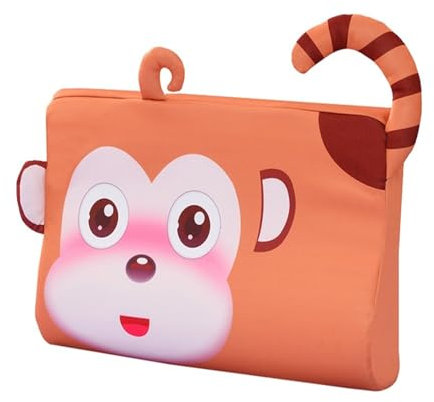 champracer schlummerkids Kissen, Atmungsaktives Kinder Bett Kissen, Kawaii Tiere Kissen, kinderkopfkissen, ergonomisches Kissen Kinder, Breathable and Skin-Friendly (AFFE,46 * 26 * 7/5 cm)