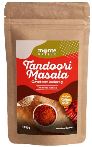 Tandoori Masala Monte Nativo (250g) - Especias suavemente secadas | Para el sabor indio - Especias indias aromáticas y deliciosas - Mezcla de especias para Tandoori