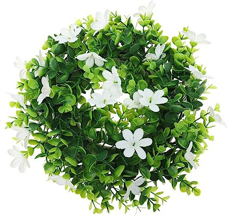 Ciieeo Simulation Kranz Decor Garland Decor Kranz Schmücken Tür Hängen Party Versorgung Weiß Eukalyptus Blatt Kranz