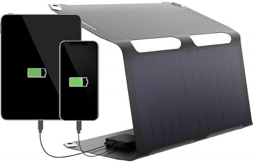 Chargeur solaire pliable 21 W avec deux ports USB, étanche et résistant aux chocs