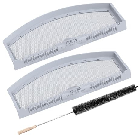 2 Pack WE03X23881 Dryer Lint Filter Screen Replacement for GE & Hotpoint Dryer, Stainless Steel Screen Filter with Cleaner Brush, Replaces AP6031713, WE03X23881, 4476390, PS11763056, EAP11763056