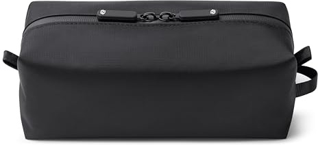 Comfyable Kleine Kulturtasche für Herren, schmale Mini-Zahnbürsten-Tasche, Dopp Kit Bag, Schwarz+, Medium, Funktional