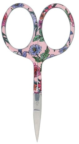 BOHIN France Display Blossom Scissors-Floral Patterns, for Embroidery and Crafting Projects, Steel, Pink, 9cm