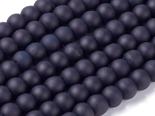 300 Glasperlen 8mm Mix Glaswachsperlen rund Schwarz matt | Zum Auffädeln, Schmuckherstellung
