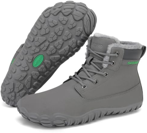 SAGUARO Bottes Barefoot Hiver Homme Bottines de Neige Chaudes Imperméables Fourrées avec Bout Large, Gr.36-48
