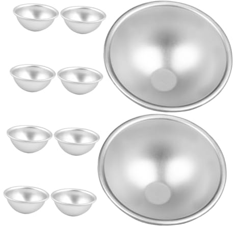 Cabilock 10 Pezzi Stampo per Torte Semisferico Alluminio Teglie Dome Nonstick per Budini Mousse e Dessert Rotondi Resistente e Facile da per Feste e Celebrazioni