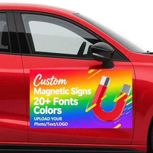 Custom Car Magnet Stickers,Customizable Car Magnet Sticker Text/Logo/Image,Prevent Car Scratches Dents, Personalised car Magnetic Signs,for Cars, Businesses, Advertising, Personal Use, Gifts