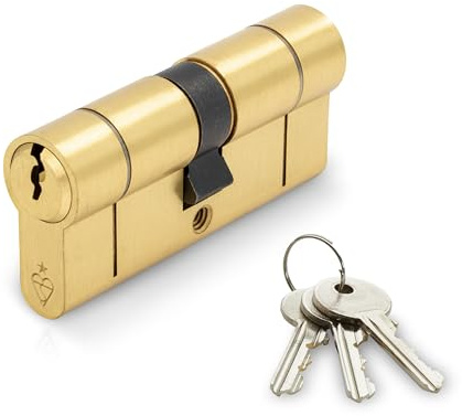 IRONWORX® Spectre Brass Double Euro Cylinder Door Lock (Key Both Sides) 35mm / 55mm (90mm) | TS007 BSI 1 Star, Police Approved, High-Security | Anti-Snap, Anti-Bump, Anti-Pick, Anti-Drill | 3X Keys