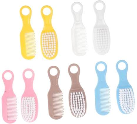 PENIKOKO 5sets Boy Girl Hair Brush and Comb Set Scalp Brush Cradle Cap Scrubber Hair Care Kit for Newborns Toddlers Care Set Soft Bristles for Shower and Grooming