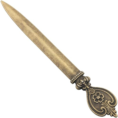 FMHXG Brieföffner aus Metall, bronzefarbene Legierung, Vintage, 2 x 13 cm, Express-Dokumente, Öffnungsmesser für Büro, Zuhause, dekoratives Öffnungswerkzeug