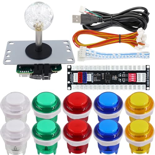 SJ@JX All-Tasten-Arcade-Controller mit Mikroschalter-Taste, Raspberry Pi RP2040 Encoder, Ultra-Low Latency Fight Game Joystick für PC und Nintendo Switch 2