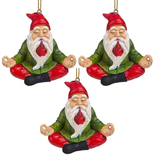 Design Toscano QM917010 Boule de Noël - Jardin Gnomes Figurine - Zen Garden Gnomes Set - Méditer Statues Gnome