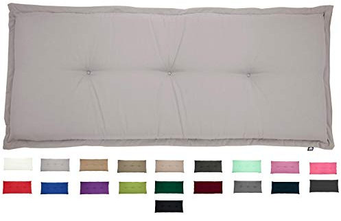 KOPU® Bankauflage Prisma Silver | Auflagen für Gartenbank | Grau Bank Auflagen 120 x 50 cm | 19 Einfache Farben | Dralon | Robuster Schaumstoff für zusätzlichen Komfort
