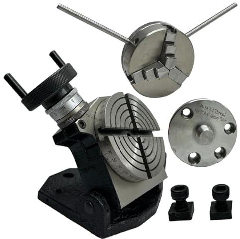 Precision Quality 4/ 100 Mm Tilting Milling Indexing Rotary Table With Small Chuck, Back Plate & Fixing T Nuts Bolts-metalworking Engineering Machine Tools (With 65 MM 3 Jaw Self Centering)