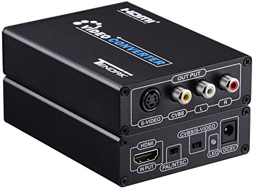 Tendak HDMI till S-Video AV RCA-komposit R/L-ljudkonverteringsadapter stöder 720P/1080P med RCA/S-videokabel för bärbar dator Xbox PS3 TV STB VHS VCR kamera Blu-ray DVD HDMI till komposit)
