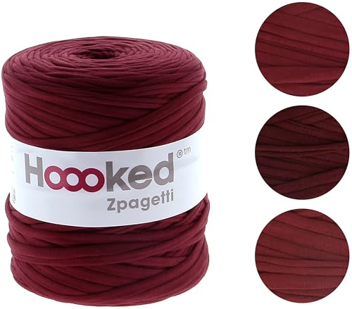 Hoooked ZP001-51 Garn ZPAGETTI, Baumwolle, Burgundy Passion, Einheitsgröße, 119 Meter