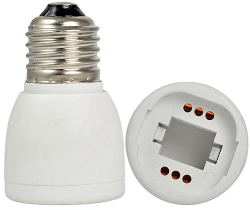 CABLEPELADO Adaptador G24 a E27, Adaptador conversor de montura E27 a casquillo G24 | Apto para lámparas G24 de 2 o 4 pines | Plástico | 1 unidad