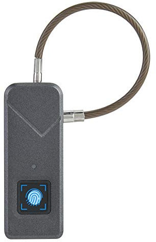 Fingerprint Padlock, Smart Fingerprint Padlock Waterproof Travel Keyless Anti-Theft Luggage Lock with Keyless Biometric for Gym, Travel, Office, Security Handbags, School Bags, Cabinets (Black)