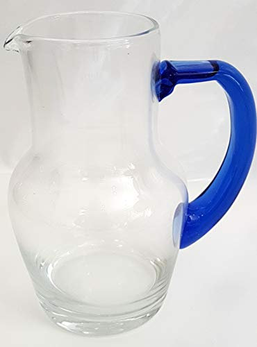 Oberstdorfer Glashütte Dekorativer Krug Glaskrug Saftkrug Wasserkrug Weinkrug Blumenkrug Inhalt 0,5 Liter Höhe ca. 15 cm