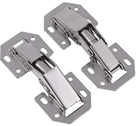 TOOLSTAR Cabinet Hinge, 76.9 * 32.3mm Kitchen Surface Mount Hinges Furniture Concealed Cupboard Door Hinge with Screws (1 Pair)