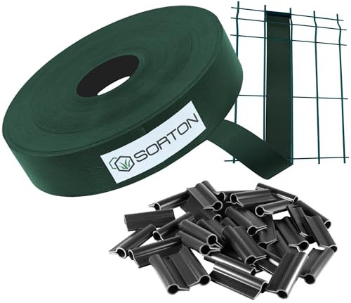 Sorton Frangivista per Recinzione Giardino, Rotolo Fasce Frangivista Balcone da Esterno, Frangivento per Recinzione Giardino, Strisce di Protezione in PVC 46MM (70 Metri, Verde Scuro - RAL6005)