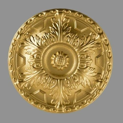 PROVISTON | Stuckrosette | Polystyrol | Durchmesser 400 mm | Gold | Hochwertig | Stabil | Einfache Montage | Deckenrosette | Wandgestaltung