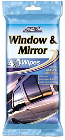 40 Pack of Car Window and Mirror Wipes Quick Shine Remove Film Grime Dust Autocare Cleaning