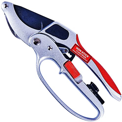 Professional 4 in 1 Deluxe Ratchet Pruner Comfort Garden Patio Premium Cutters Secateurs Home Gardening Cutting DIY Hedge Shears Pruning Scissors Hand Tools UK Free P&P