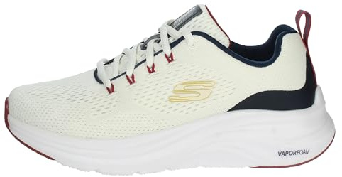 Skechers Vapor Foam sneakers för män, Vit mesh syntetisk marinblå röd trim, 42 EU