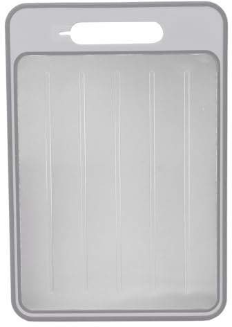 Tabla de Cortar Reversible de Aleación de Aluminio con Afilador Integrado para Carne y Verduras, Diseño Antideslizante para Uso en Cocina (Gris)