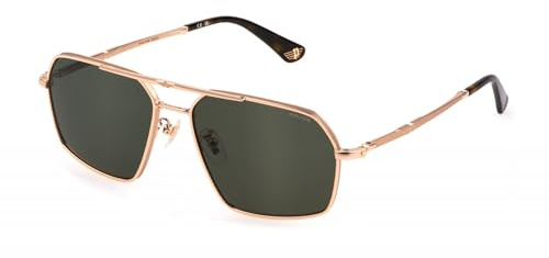 Police SPLL86 0349 Oro Rose' Lucido C/Parti Sabbiate/Satin/Sunglasses Man Metal, Geometric, 58