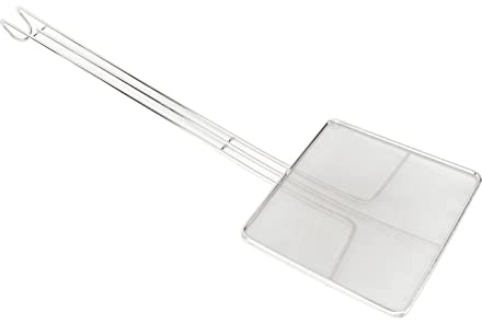 Filtro quadrato a maglie fini Schiumarola Piccolo filo in acciaio inox Cucchiaio di colatura Spatola di cottura Schiumarola Cucchiaio di pasta per la cucina di casa (maglia fine)