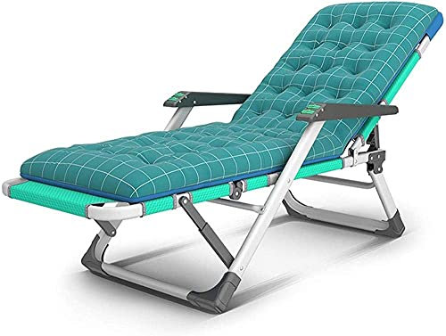 Garten-Liegestühle und Sessel, Liegestuhl mit Kissen, Verstellbarer grüner Stuhl, Gartenmöbel, Klappbett für Strand, Schwimmbad, Terrasse, Outdoor, Garten, Camping, Stahlbeine C318 (Tai