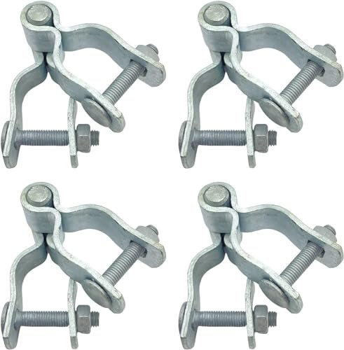 1-5/8 Chain Link Fence Gate Post Hinge, Galvanized Fence，4pcs for 42mm Pipe Panel Frames, Male and Female Hing Carbon Steel Max Load 220lb (1-5/8 4pcs)
