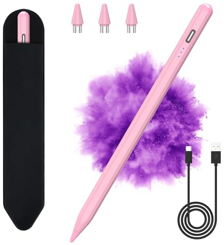 Tablet Stift Android Stylus Pen für Samsung/Huawei/Lenovo/Mi/Vivo, Universal Stift mit Hoher Präzision und Neigungs Empfindlichkeit (Rosa)
