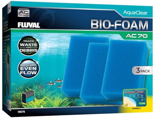 Fluval - Bioschaum für AC70 Power Filter, 3er Pack - für den Einsatz in Süß- & Salzwasseraquarien