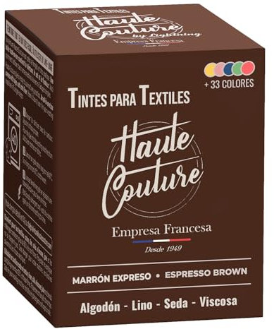 HAUTE COUTURE - Tinte para Ropa y Textil Marrón - 350g - Marrón Expreso - Tinte Textil Todo en uno - Listo Para Teñir Ropa y Tejidos