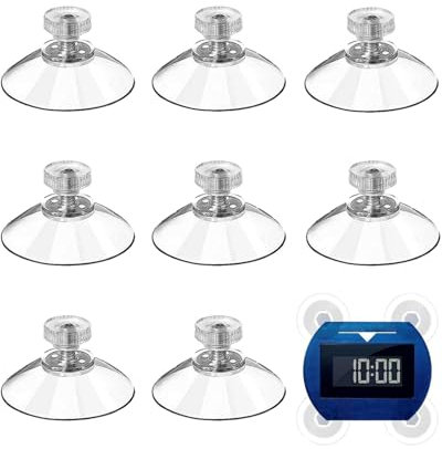 LOZTBUE 8 ventosas con rosca, soporte de ventosa para disco de aparcamiento electrónico,mini ventosa transparente con rosca,ventosa para parasol de coche, clip de ventosa fuerte,se puede atornillar