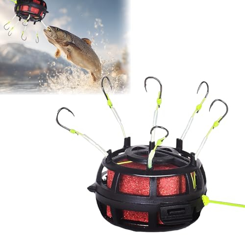 svpfuo 4 Pezzi Amo da Pesca con Rotazione a 360°, Ami Flessibili per la Pesca a Bolentino, Gancio Girevole per Esche da Pesca, Anti-Torsione, Pesca di Lucioperca, Trote,. Nella Zona di Acque Ferme