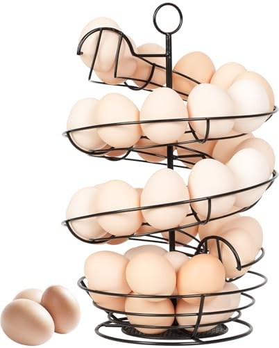 Abiglifty Spiral Metal Egg Holder Countertop, Fresh Egg Holder Countertop,Egg Storage for Countertop, Spiral Egg Storage Display Rack for Kitchen,Farmhouse