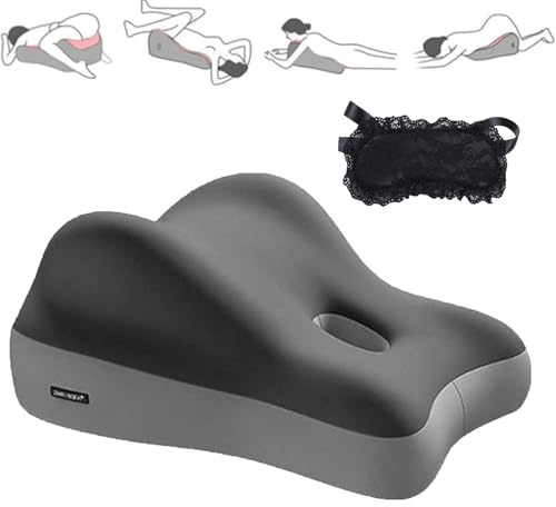Bumpy Cuddles Pillow, 2025 New Butt Cushion for Couples Pillow, Low Profile Wedge Pillow with Memory Foam, Waist & Neck Support, Multi-Position Comfort (Dark Grey)