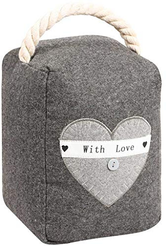 Door Stop 1.4kg Embroidered Heart Fabric Doorstop Weight with Rope Handle Christmas Home Gift