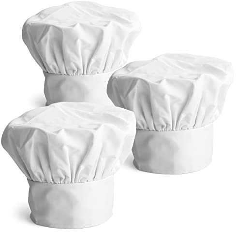 Kochmütze 3er Pack verstellbar Polybaumwolle – Joeji’s Kitchen weiße Backhauben