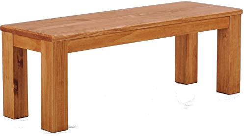 Brasilmöbel Sitzbank 120 cm Rio Classico Honig Massivholz aus Pinie, Verschiedene Größen & Farben, ideal für Esszimmer & Küche