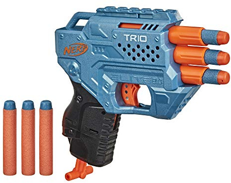 NERF Elite 2.0 Trio SD-3 Blaster -- Includes 6 Official Darts -- 3-Barrel Blasting -- Tactical Rail for Customising Capability