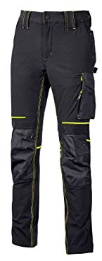 Upower - Pantalon de Travail Slim Fit Noir Atom 3XL - Noir