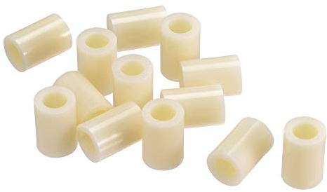 sourcing map 50 Stück ABS Runde Distanzscheibe Innendurchm. 8.2 mm 14 mm | Außendurchm. Länge 20 mm Kunststoff Abstandshalter für 3D Drucker, TV Wandmontage Steckdose Beige